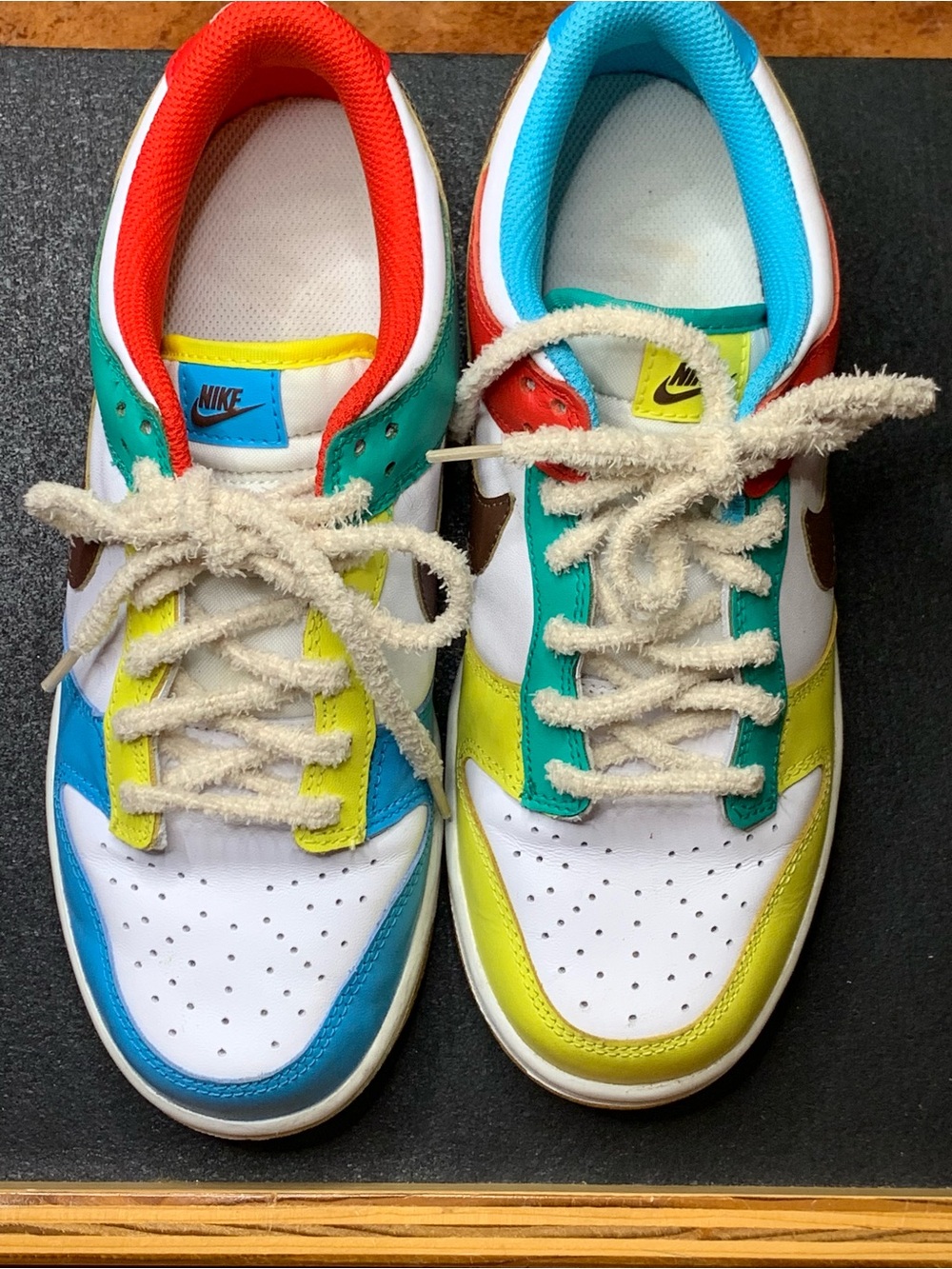 Nike Youth Colorblock Low-Top Sneakers in Blue, Yellow, Teal & Red. SEE ALL PICS